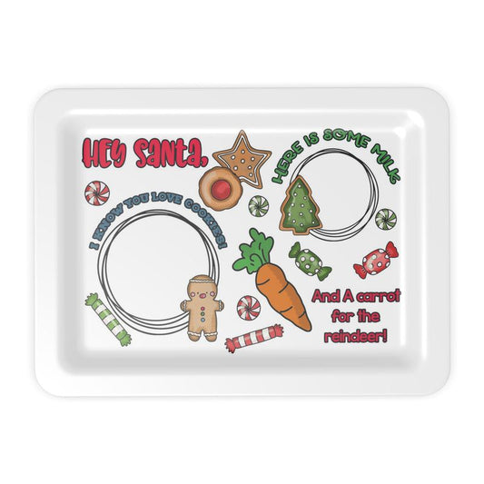 Hey Santa Christmas Cookie Tray - Scratchproof & Easy Clean