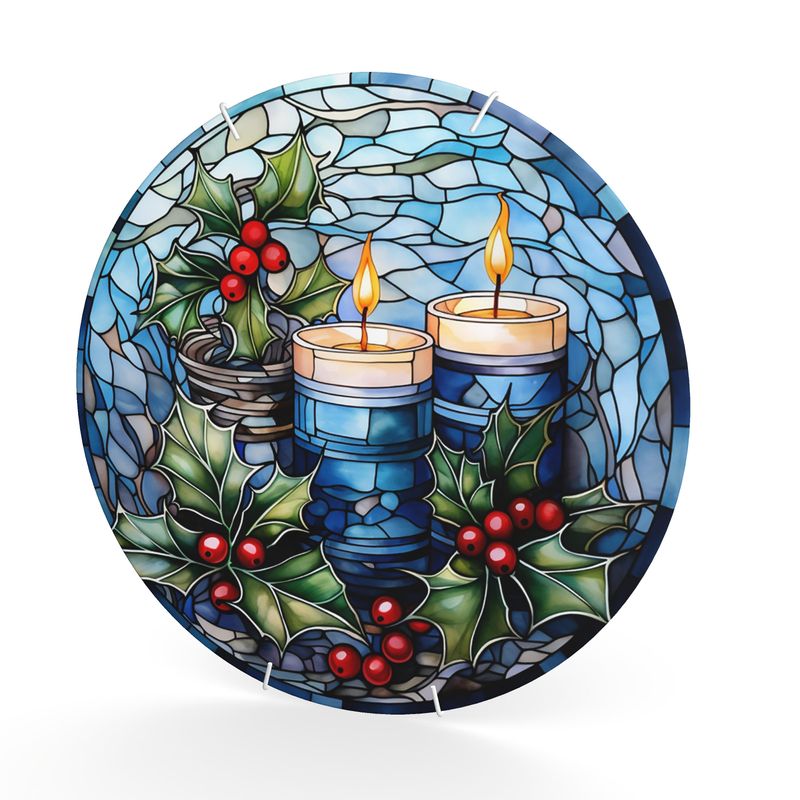 Blue Christmas Decorative Plate - Stonemax Extravagance Handmade