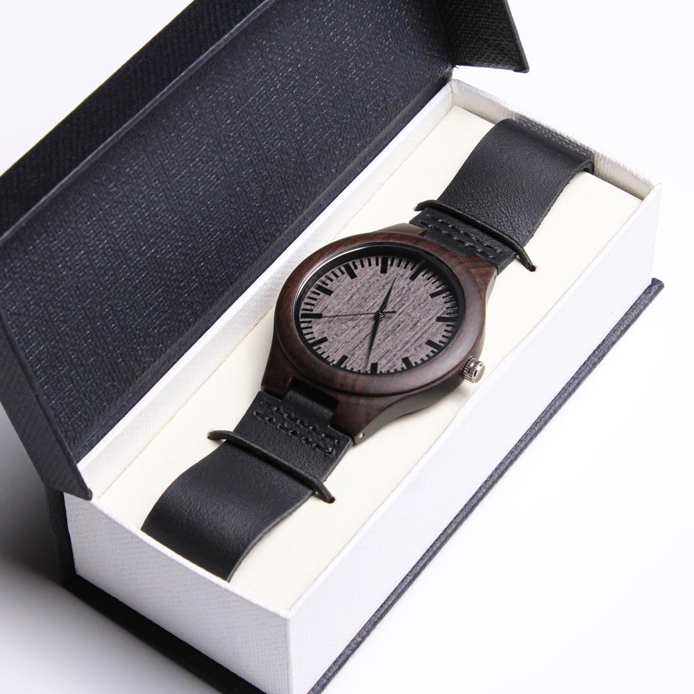 To My Dad Engraved Wooden Watch - Perfect Timeless Gift for Dad