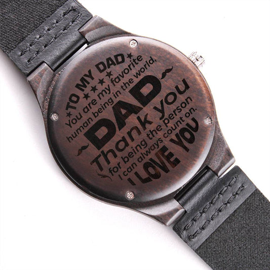 To My Dad Engraved Wooden Watch - Perfect Timeless Gift for Dad