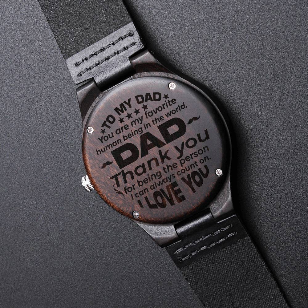 To My Dad Engraved Wooden Watch - Perfect Timeless Gift for Dad