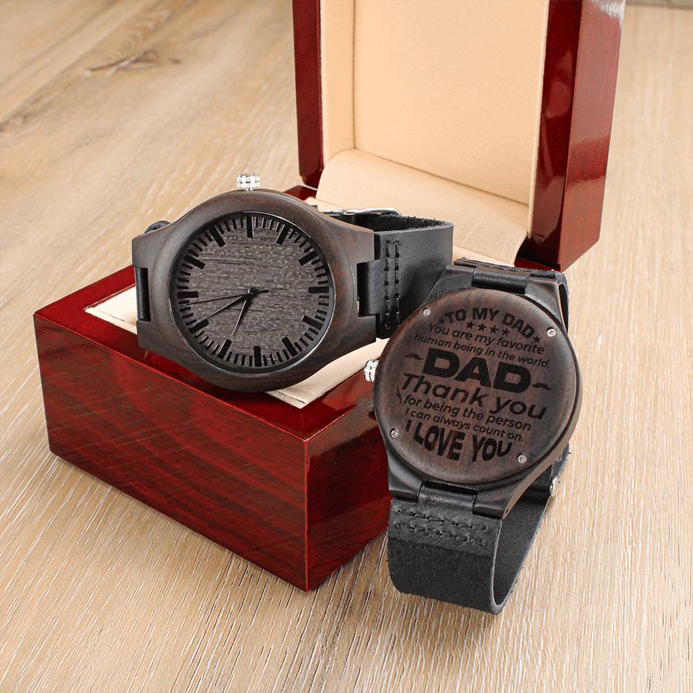 To My Dad Engraved Wooden Watch - Perfect Timeless Gift for Dad