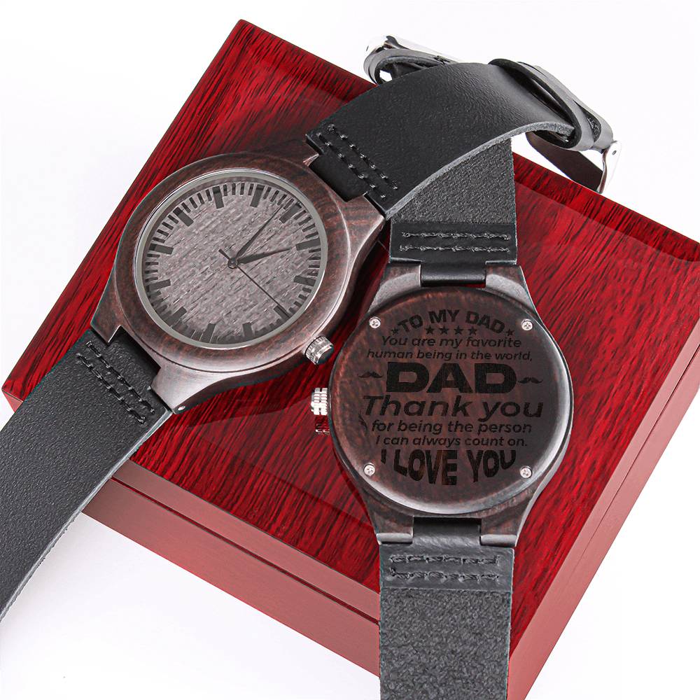 To My Dad Engraved Wooden Watch - Perfect Timeless Gift for Dad