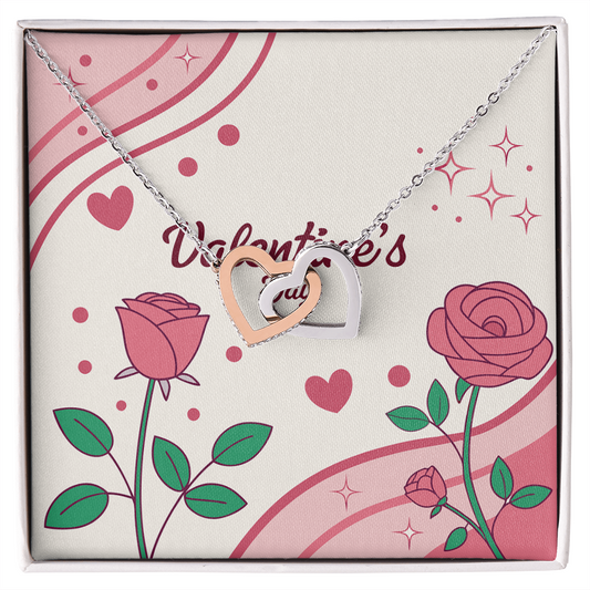 Interlocking Hearts Pendant Necklace – Valentine's Day Gift for Her