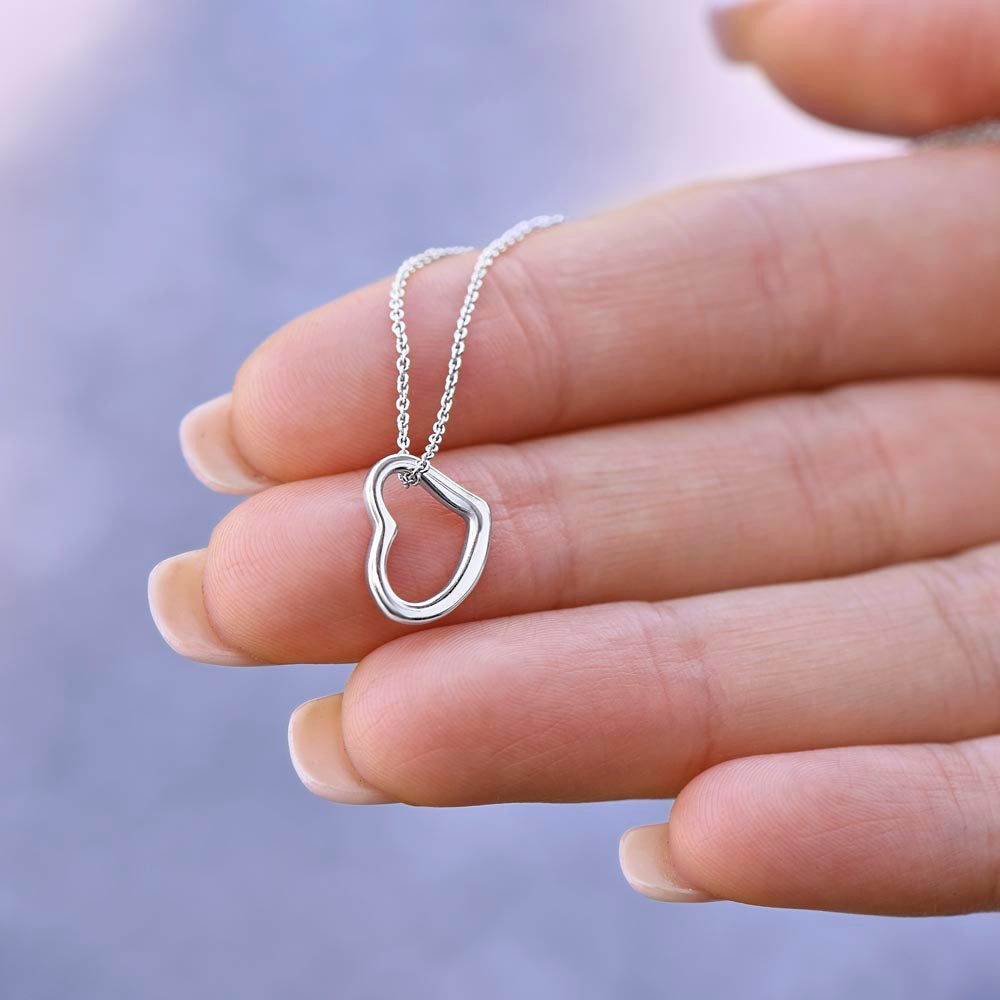 Delicate Sterling Heart Necklace - Elegance Dipped in Gold