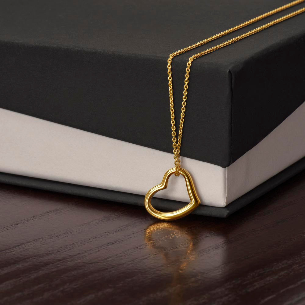 Delicate Sterling Heart Necklace - Elegance Dipped in Gold