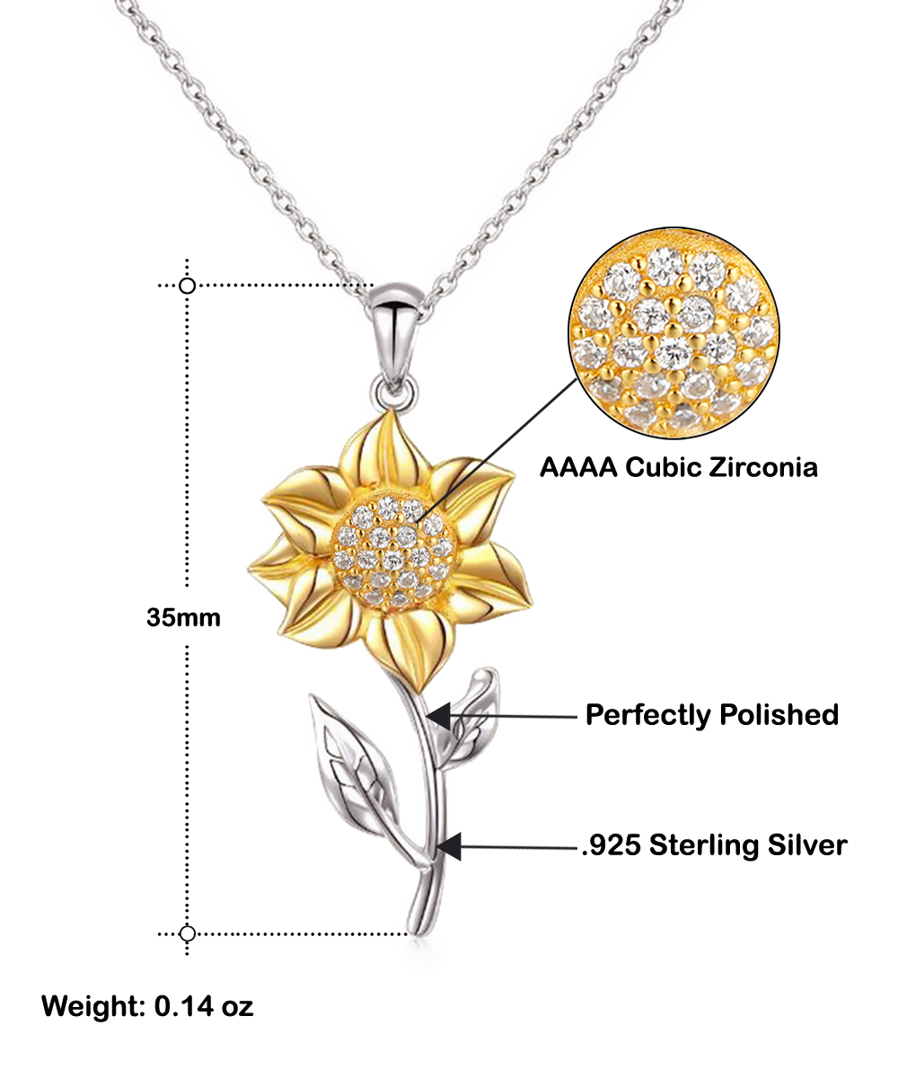 Heartfelt Sunflower Pendant in .925 Sterling Silver